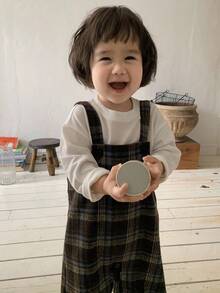 DAZY 女婴格子阔腿吊带休闲连体裤