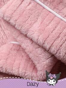 DAZY HELLO KITTY AND FRIENDS | SHEIN 女式条纹纹理羊毛卡通刺绣长袖上衣和裤子休闲套装，冬季休闲套装，舒适服装，秋季服装 - 粉色 - 查看 8