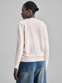 Ontre 2025 Women's Loose Fit Sweater,Blush Pink,Autumn,Elegant,Brunch,Camel/Nude Solid Color,Suitable For Office,Casual,Business,Holiday,Halloween,Christmas - Beige - View 5