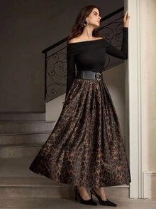 ZEYLAH Leopard Muster Business eleganter Schirm-Rock, Herbst/Winter - Verschiedenfarbig - Übersicht 7