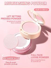 SHEGLAM Insta-Ready Ultra-Fine Blur & Lift Setting Powder Duo-Bubblegum Brand Beauty Makeup Face Paint Cosmetic For Women Girls Perfect For Fall Winter Ideal For Y2K Fancy Fashion Suitable For Birthday Christmas Present Party Ready Best Color