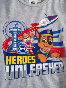 SHEIN | PAW Patrol Young Boy Cute Cartoon Pattern Round Neck Dropped Shoulder Long Sleeve Loose Knit T-Shirt Fall Winter - Grey - View 5