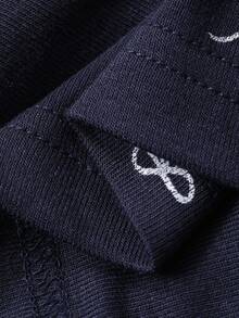 DAZY 少女蝴蝶结印花长袖睡衣套装 - 藏蓝色 - 查看 8