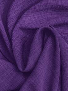 Rusticease Camisa de talla grande de unicolor casual con cuello entallado - Morado - Ver 4