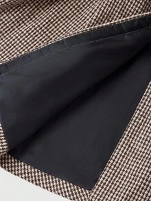 Radiana 大码女装秋冬优雅日常百搭长袖荷叶边修身西装外套（含腰带），正式千鸟格纹，复古时尚通勤棕色格纹套装，适合街头风、都市风、性感办公室女郎、度假装、通勤、商务、复古、派对、度假、外出、老钱风、层次感丰富的穿搭、约会之夜、聚会、极简主义、生日、正式场合、辣妹风、伊比沙岛风、纳什维尔风、休闲、端庄、时尚、休闲、购物、街头风、外出等多种场合，修身显瘦。 - 卡其色 - 查看 15