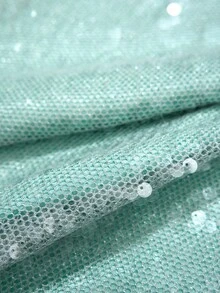 RiviMae 女士新款亮片性感反光亮片不对称下摆优雅派对裙 - 淺藍色 - 查看 8