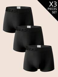 3pcs/Pack Men's Black Soft & Comfortable Briefs