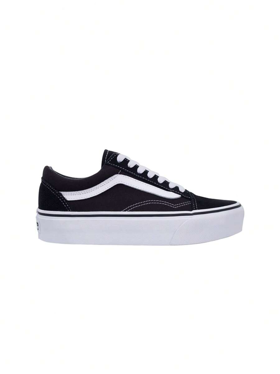 Vans Old Skool 厚底男女通用休闲运动鞋 黑白 VN0A3B3UY281 - 黑色 - 查看 1