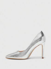 CUCCOO BIZCHIC New Versatile Pointed Toe High Heel Dress Shoes For Women - Silver - View 9