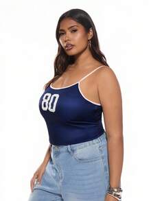 Solavibe 大码女式休闲 80 图案性感吊带背心，适合夏季 - 彩色 - 查看 4