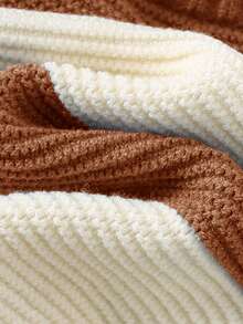 Cozy Pixies Baby Boy Cartoon Bear Striped Pattern Crew Neck Long Sleeve Sweater Fall Winter - Brown - View 8
