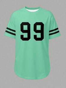 Maweii T-shirt décontracté imprimé numérique rayé pour femmes grandes tailles