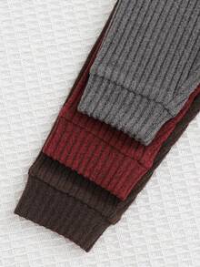 Cozy Pixies 3 pezzi Set di leggings casual decorativi in maglia morbida con vita elastica per bambino