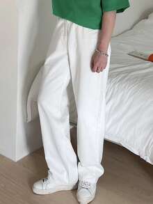 DAZY Men Solid Color Simple Daily Casual Jeans, For Fall