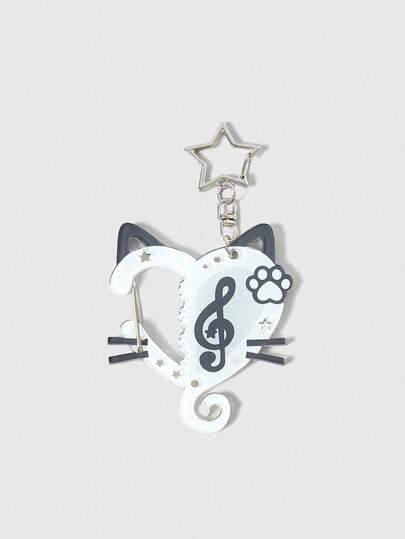 Anime Music Note, Polka Dot, Wing, Pentagram Print Keychain, Bag Charm, Versatile Decorative Accessory