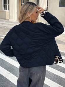 Serisse 女士休闲绗缝保暖夹克，秋冬 - 藏蓝色 - 查看 2