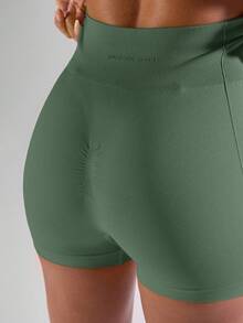 Musera Sport 高腰迷你短裤，舒适运动，适合健身房、跑步、网球、板式网球、瑜伽、普拉提、日常休闲等运动。 - 軍綠色 - 查看 5