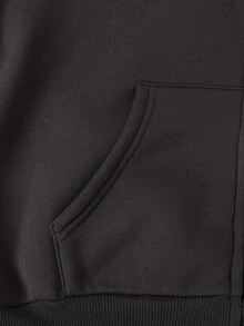 SHEIN 2 件套青少年女孩休闲可爱日常舒适简约针织连帽长袖运动衫夹克套装，适合秋冬季外出、上学和休闲聚会 - 灰色 - 查看 3