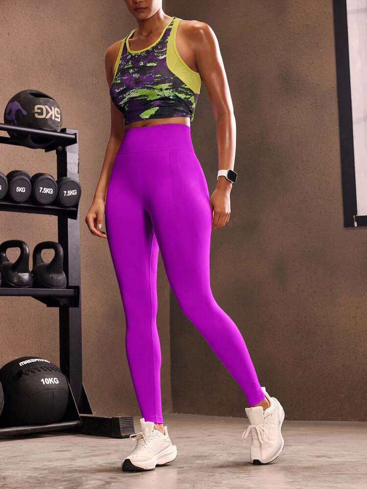 Seamluxe SHEIN Sport タミーコントロール スポーツレギンス | SHEIN JAPAN