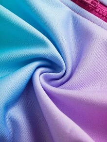 SHEIN | PAW Patrol 少女可爱小狗印花渐变长袖连帽拉链针织休闲卫衣 - 彩色 - 查看 7