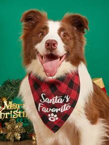 PETSIN Christmas Pet Bandana With Santa Claus And Reindeer Pattern, Merry Christmas Pattern Pet Kerchiefs,Adjustable Xmas Theme Pattern Printing Dog Triangle Bibs Scarfs,Suitable For Small To Medium Dogs And Cats, Machine Washable