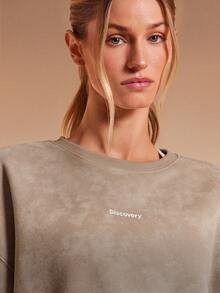 GLOWMODE X Discovery Everyday Fleece Cozy Soft Lightweight Warm Tie-Dye Loose-Fit Pullover Sweatshirt Autumn Winter Outdoor Hiking Jogging Daily Active Wear - Khaki - View 4