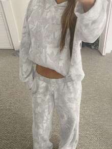 SHEIN 2pcs/Set Women Digital Print Hoodie And Sweatpants - Multicolor - View 1