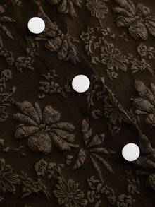 SHEIN Unity 大码女式优雅纹理面料前扣 A 字裙，适合日常穿着