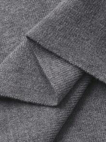 Livesso Suéter de cuello alto de manga larga, de unicolor y ajustado, minimalista, adecuado para el otoño - Gris - Ver 7