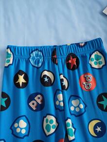 SHEIN | PAW Patrol Young Boy Cartoon Puppy Colorblock Long Sleeve Top And Pants Pajama Set, Autumn/Winter