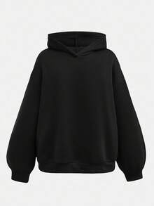 Girlism Teen Girls 3-Piece Set: Black Letter Knit Hoodie Sweatshirt, Black Tight Camisole Top, And Camo Print Cargo Pants, Casual Sports Outfit Fall Winter - Black - View 12