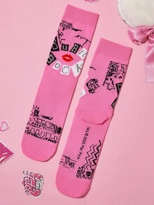 Mean Girls | SHEIN 3 đôi tất nữ mềm mại, thoáng khí, thấm hút mồ hôi, kiểu dáng thường ngày, ngọt ngào, dài đến bắp chân, màu hồng dễ thương, mũi và gót được gia cố để tăng độ bền, phù hợp mọi mùa hè và đông. - Nhiều màu - Xem 10