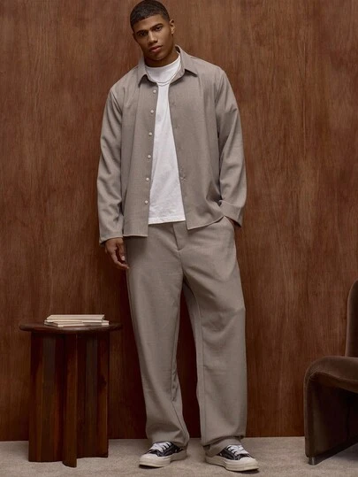 Musero 直筒修身裤装 隐形扣缝细节 秋冬