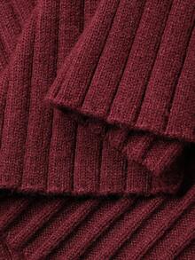 DAZY Women's Elegant Solid Color Off Shoulder Twist Knitted Sweater Dress, Autumn Red Women Dresses Prom Dress