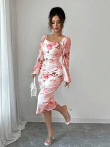 Rafferiza 女士褶皱修身休闲度假波西米亚风格连衣裙 - 彩色 - 查看 3