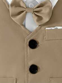 Ensemble gilet et pantalon casual pour bébé garçon, automne - Tabac - Voir 3