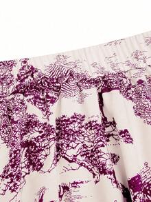GlowEve Women's Printed A-Line Skirt, Elegant For Vacation, Daily Wear And Commuting - Purple - View 4