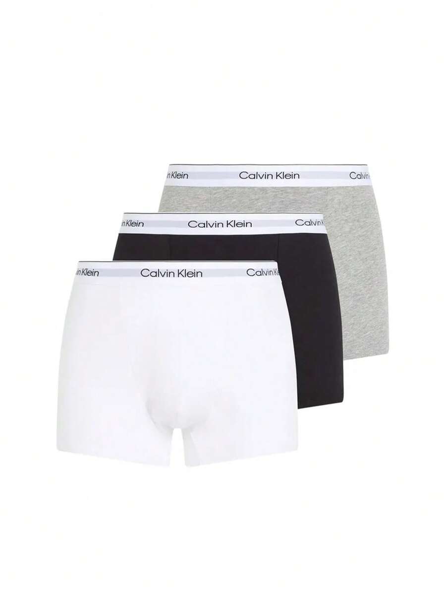 Calvin Klein 3 Pack Men's Trunks - Grey, White, Black - View 1