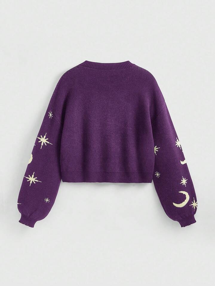 Our Fairycore Women's Vintage Halloween Black Cat, Star, Moon