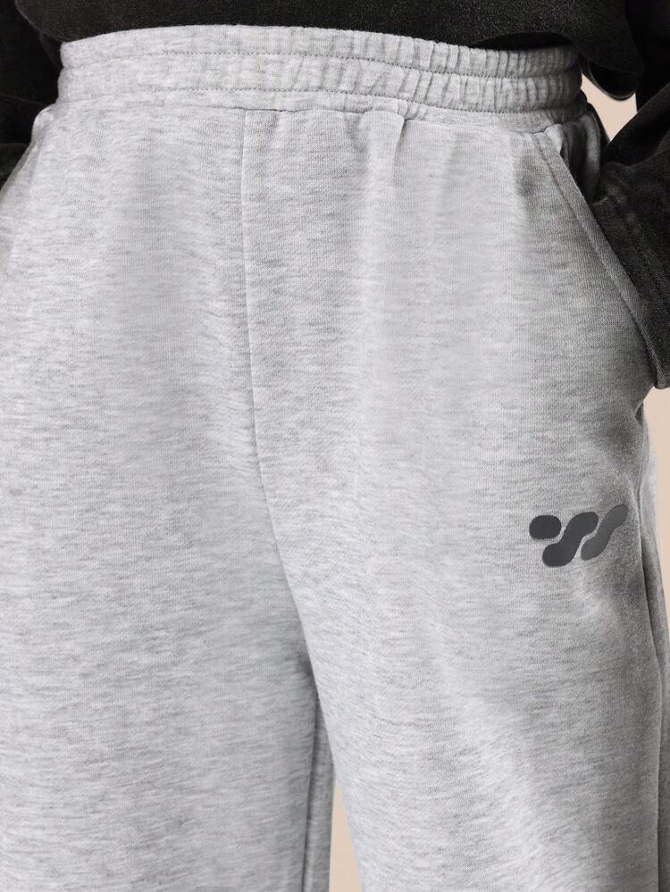 Wide Leg Sweatpants With Logo Print