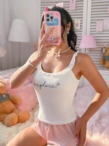 PetitDoll 1pc Women's Comfortable Long Camisole, All Season - White - View 5