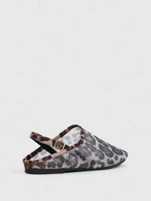 CUCCOO SZL Women's Breathable Mesh Pointed Toe Flats, Fashionable Minimalist Leopard Print Mesh Flats For Daily Indoor And Outdoor Wear - Brown - View 4