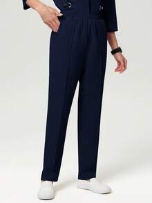 Scrubzie 2件套女士长袖衬衫和裤子/护理服 - 藏蓝色 - 查看 3