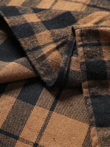 Manfinity Homme Men's Casual Single-Breasted Pocket Long Sleeve Shacket, Autumn Men Streetwear Flannels, Winter - Multicolor - View 8