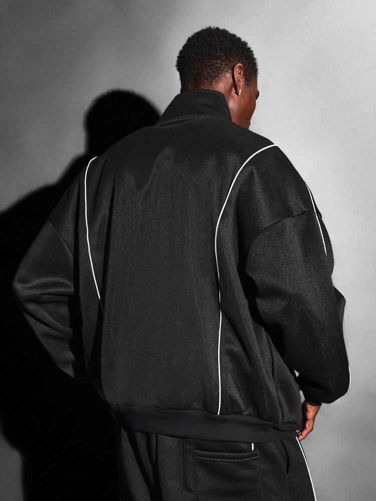 Full Zip Track Jacket With Contrast Piping