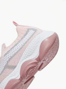 JNSQ 1 Paar Mode Lässig Allround Vielseitig Komfortabel Weichsohlig Atmungsaktiv Kontrastfarbe Rosa Slip-On Mädchen Kinder Athletisch Sneaker Sport Laufschuhe, Schulanfangszeit