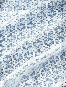 SHEIN MOD Áo sơ mi denim thường ngày hở vai, tay dài, cài một hàng khuy, có túi tiện dụng cho nữ - Màu xanh lam - Xem 4