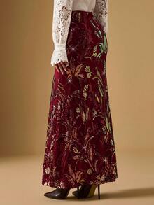 Briarwyn Váy dài ôm sát đa năng đính sequin Burgundy sang trọng dành cho nữ, váy đuôi ngựa, dự tiệc - màu đen - Xem 7