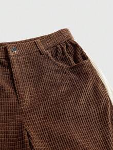 ROMWE MEN Casual Quần nỉ nam màu tương phản thường ngày đi làm - màu nâu - Xem 3