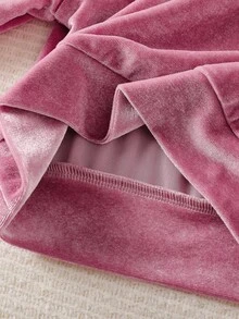 SHEIN Playful Pals 2pcs Baby Girl Knitted Casual Outfit, Purple Cute Bow Tie Long Sleeve Sweatshirt And Pants Set, Quality Fabric, Fashion Leisure Style, Suitable For Outings And Commuting Fall Winter Baby Girl Long Sleeve Set Baby Girl Sweat Set Toddler Girl Two Piece Set